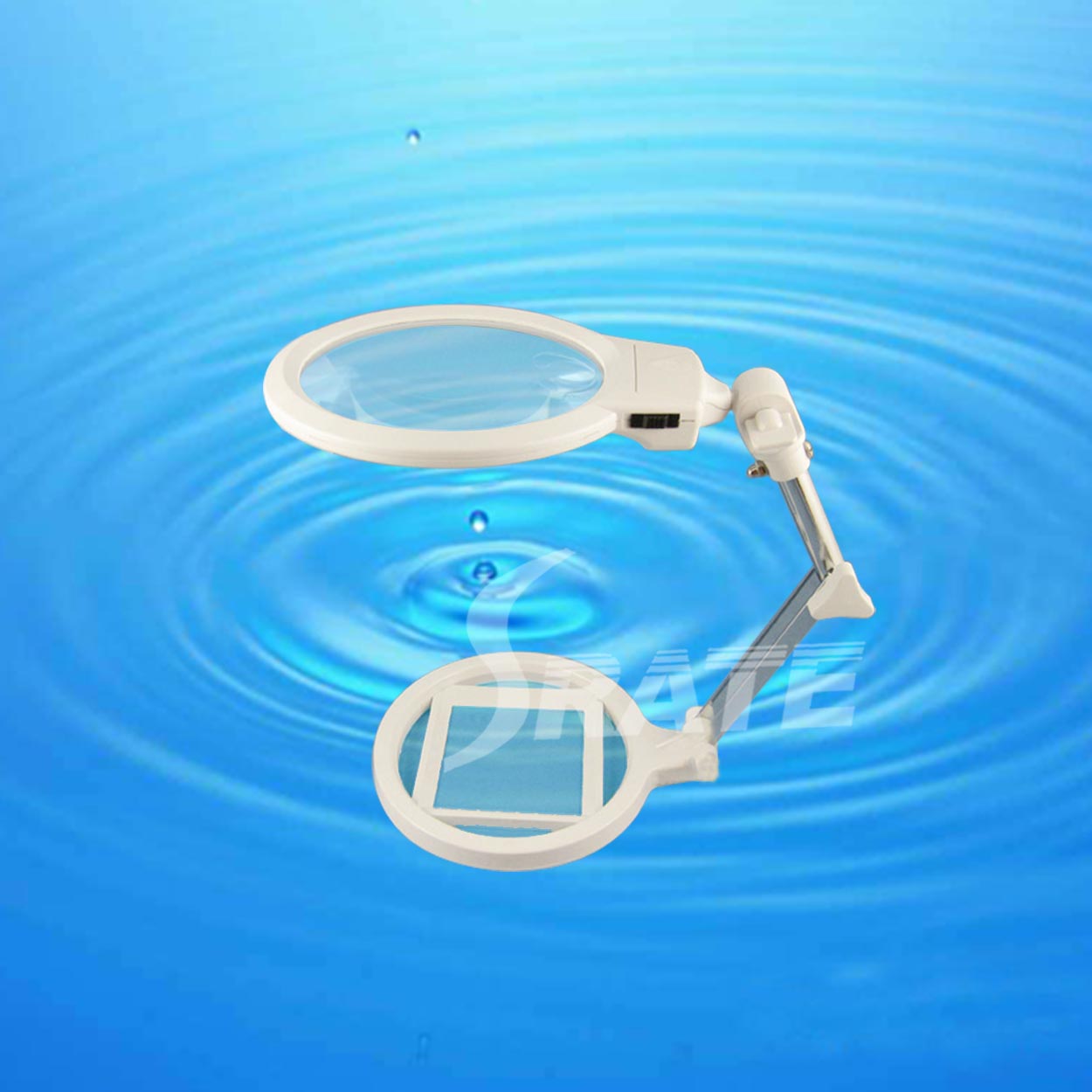 5X/2.5X Folding Magnifying Glass Lamp with Stand and Scale MG3B-1A