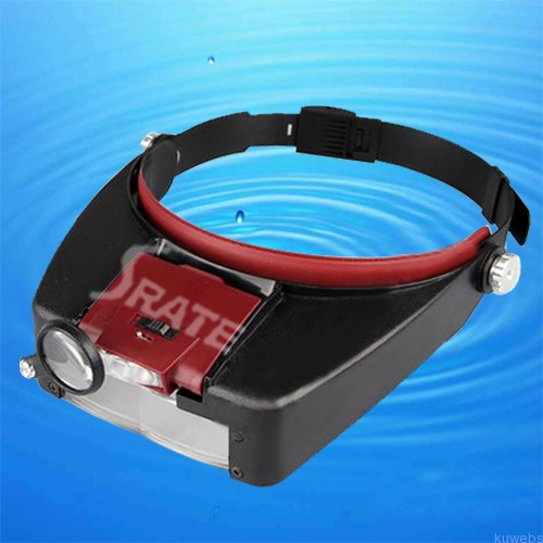 1.5X/3X/6.5X8X LED Lighted Headset Magnifying Glass MG81007-A
